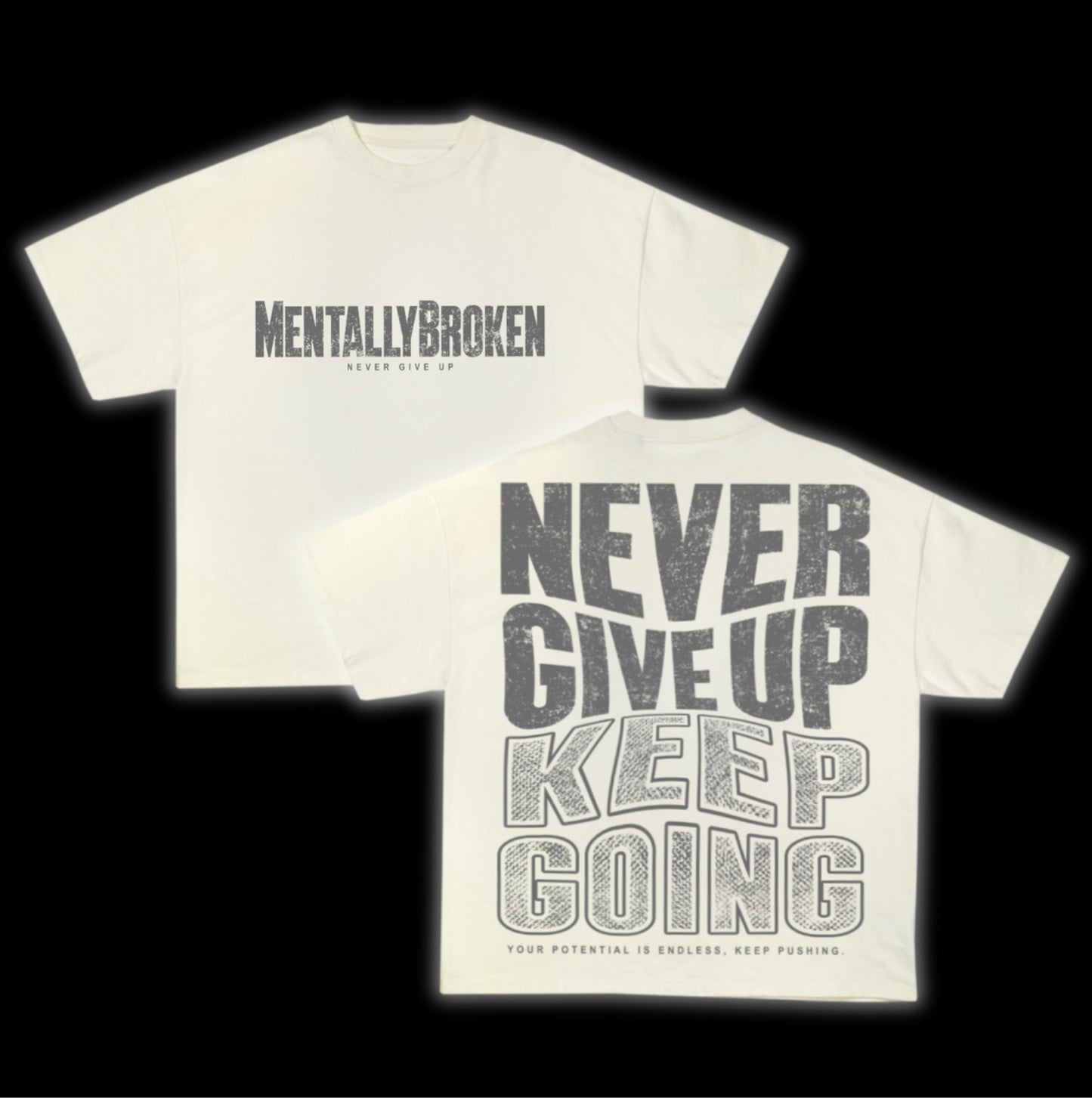 “NeverGiveUp” Tee - Sand