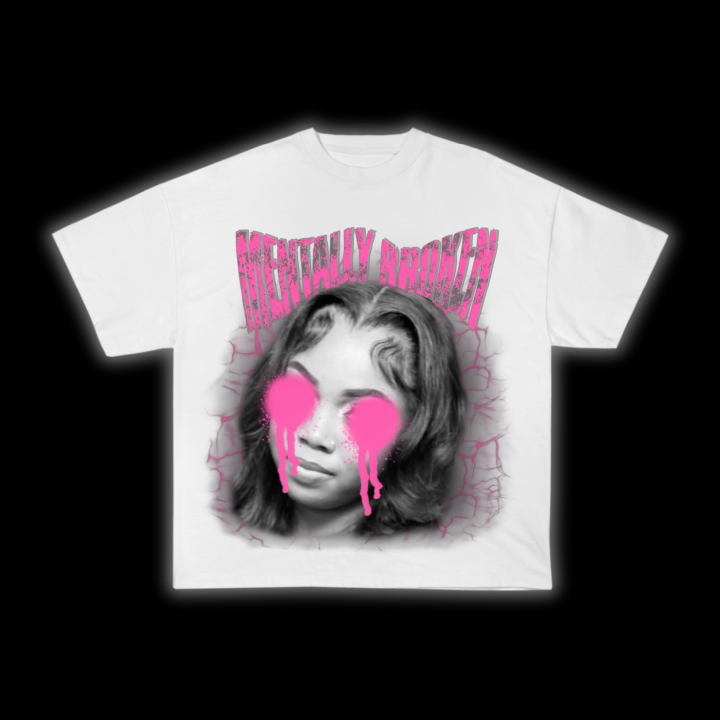 “Mentally Broken” Tee - Pink