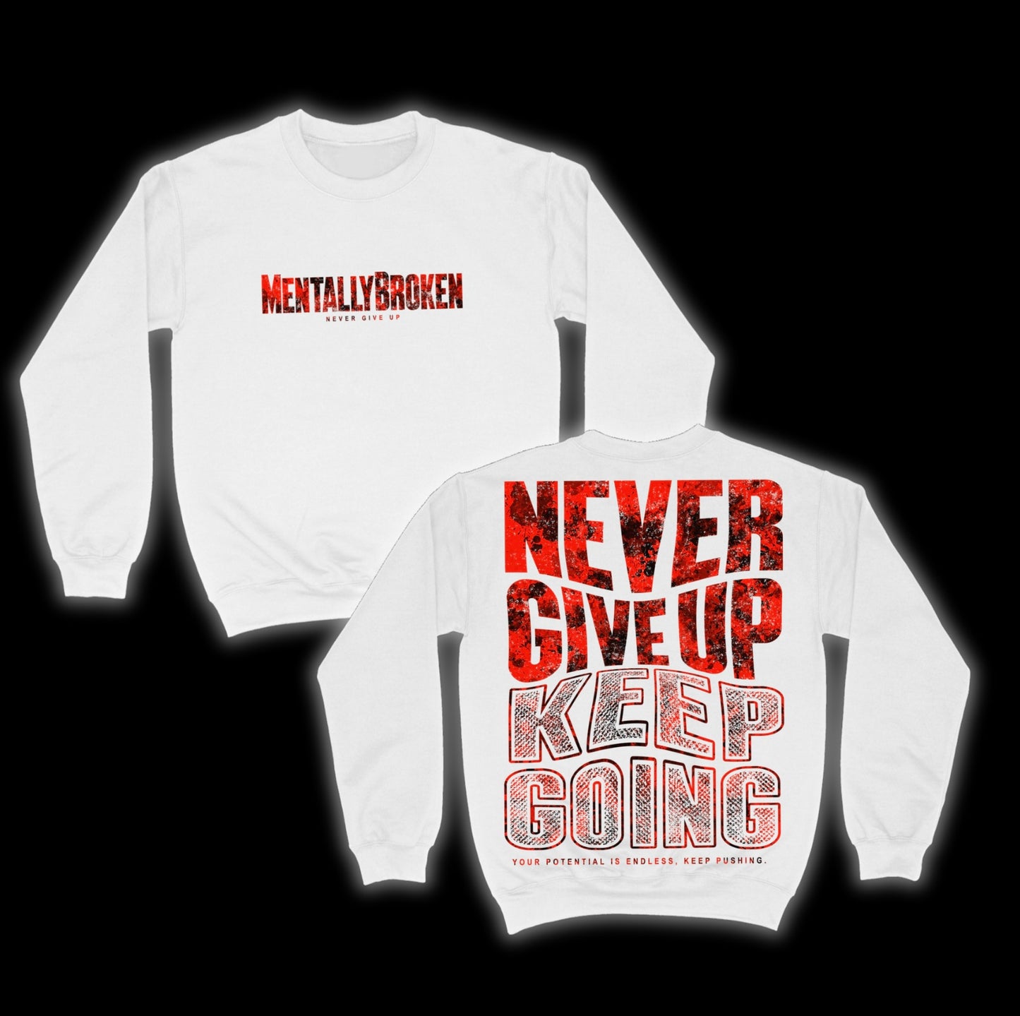 “NeverGiveUp” Sweatshirt - White