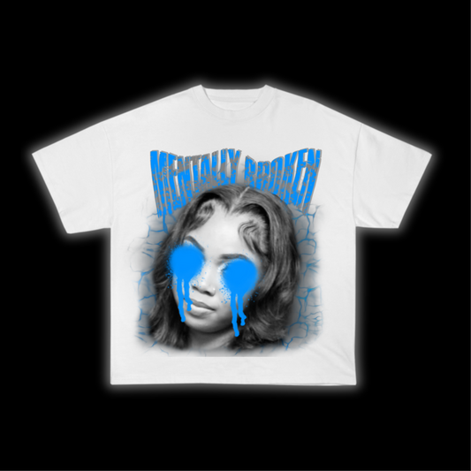 “MentallyBroken” Tee - Blue